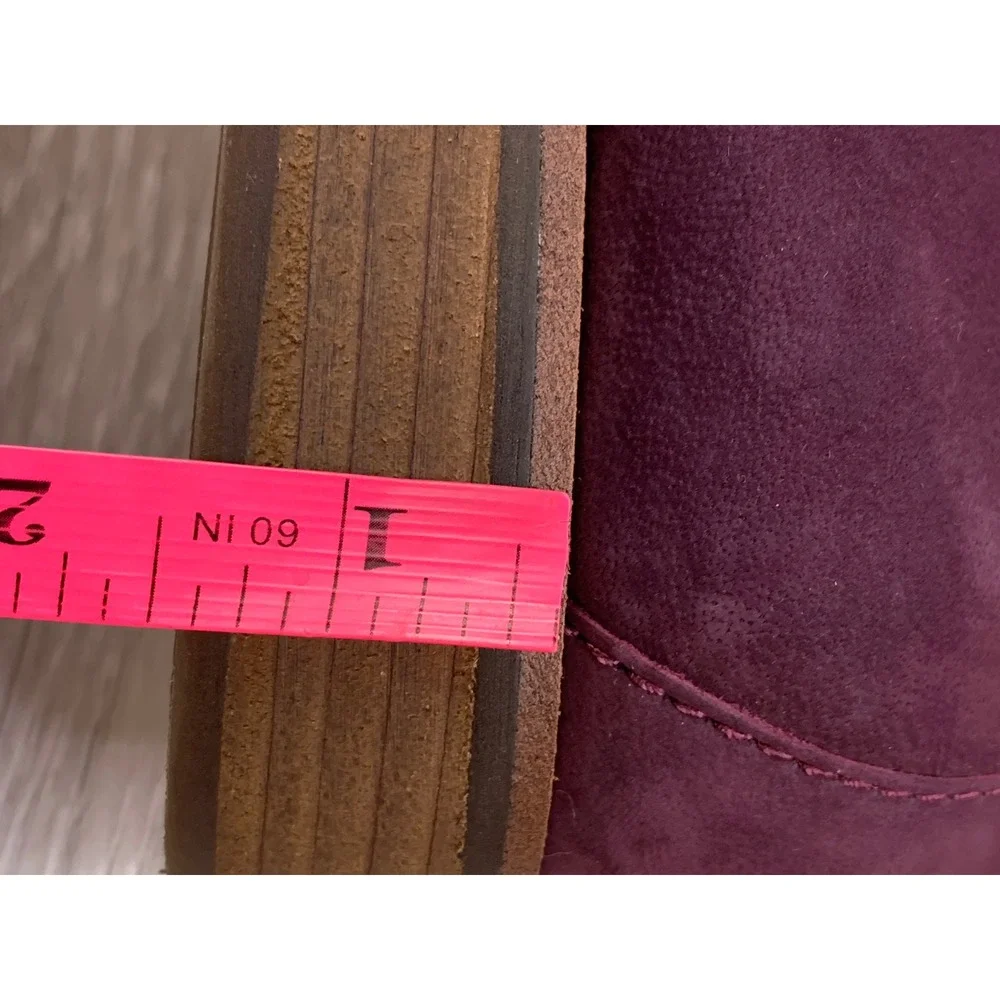 Earth Etedie Burgundy Leather Braided Loafers Women's 7M Purple Slip On Shoes